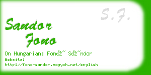 sandor fono business card